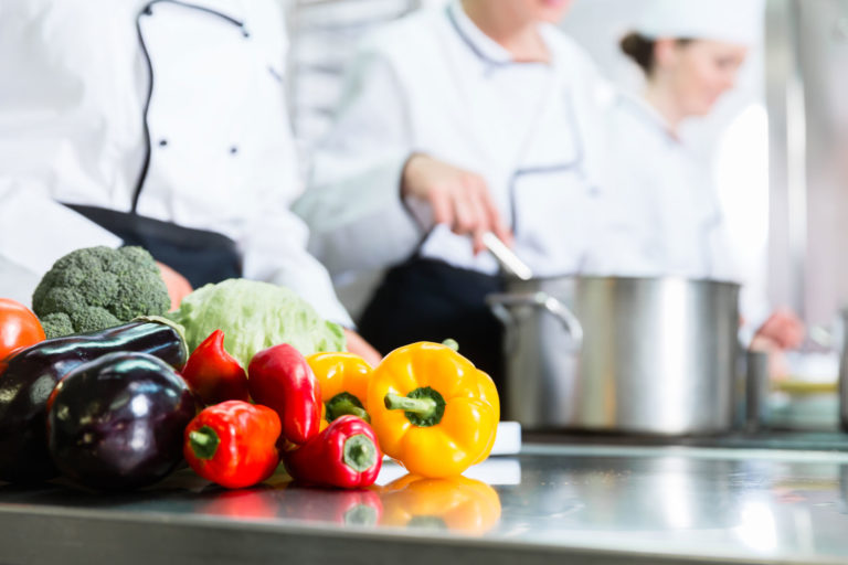 Chef Prepping Vegetables