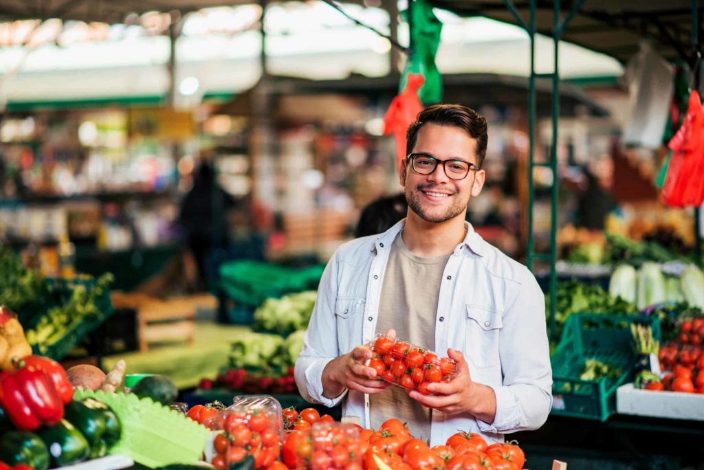 man at Farmers Market