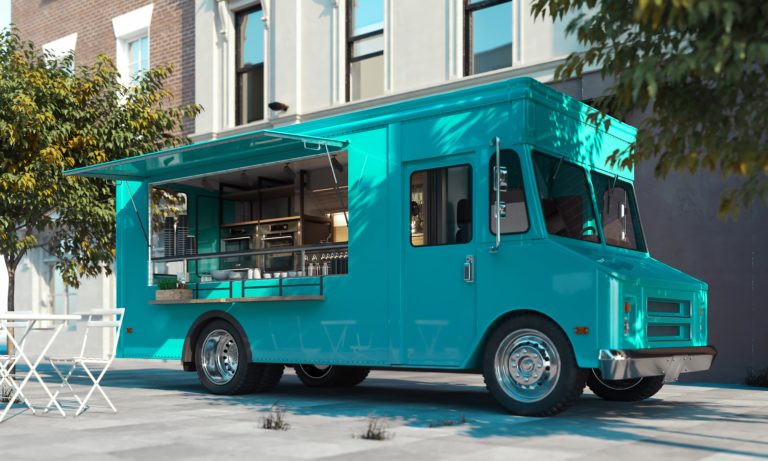 blue food truck