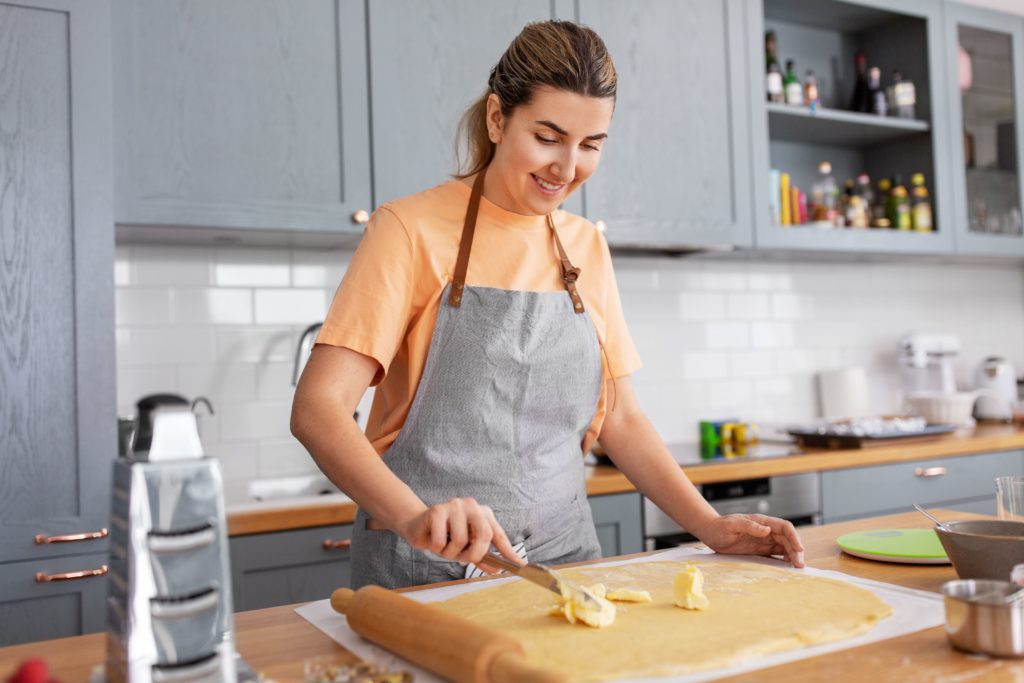 girl baking in her kitchen