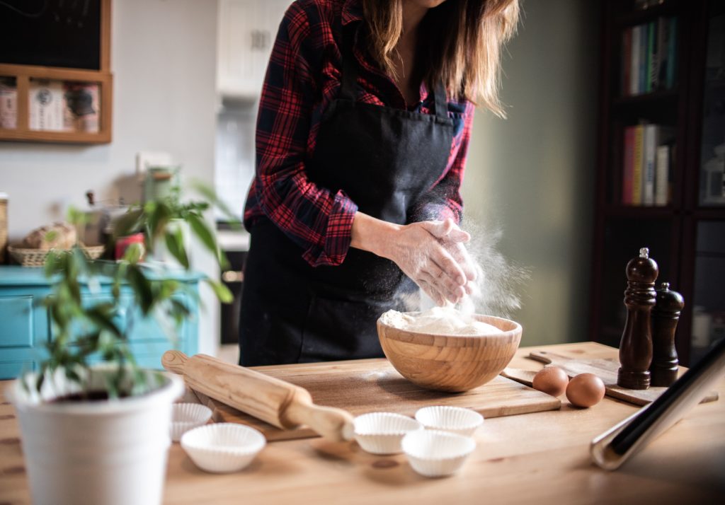 woman baking in kitchen