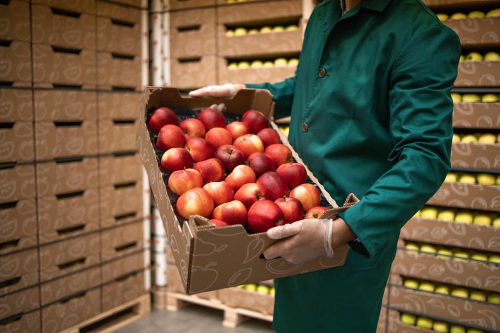 food distributor with apples